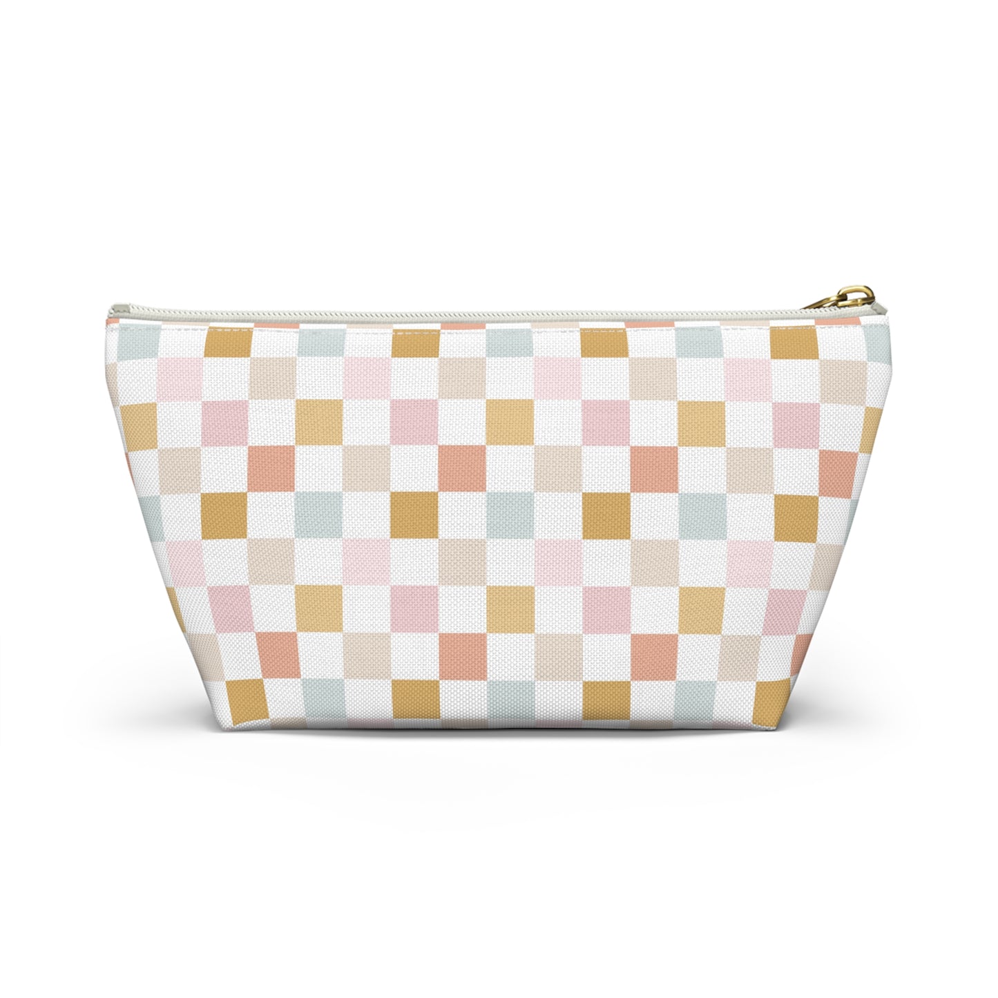 Pastel checkered Accessory Pouch w T-bottom