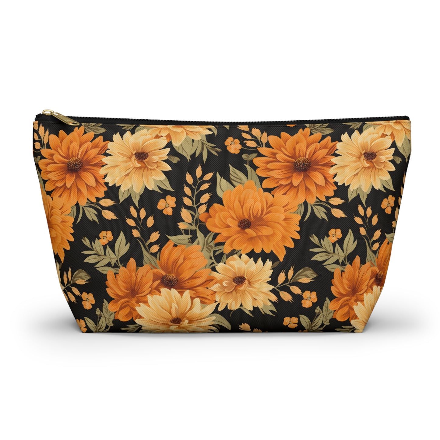 Fall floral Accessory Pouch w T-bottom