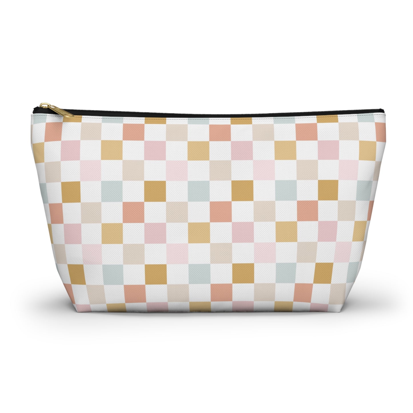 Pastel checkered Accessory Pouch w T-bottom