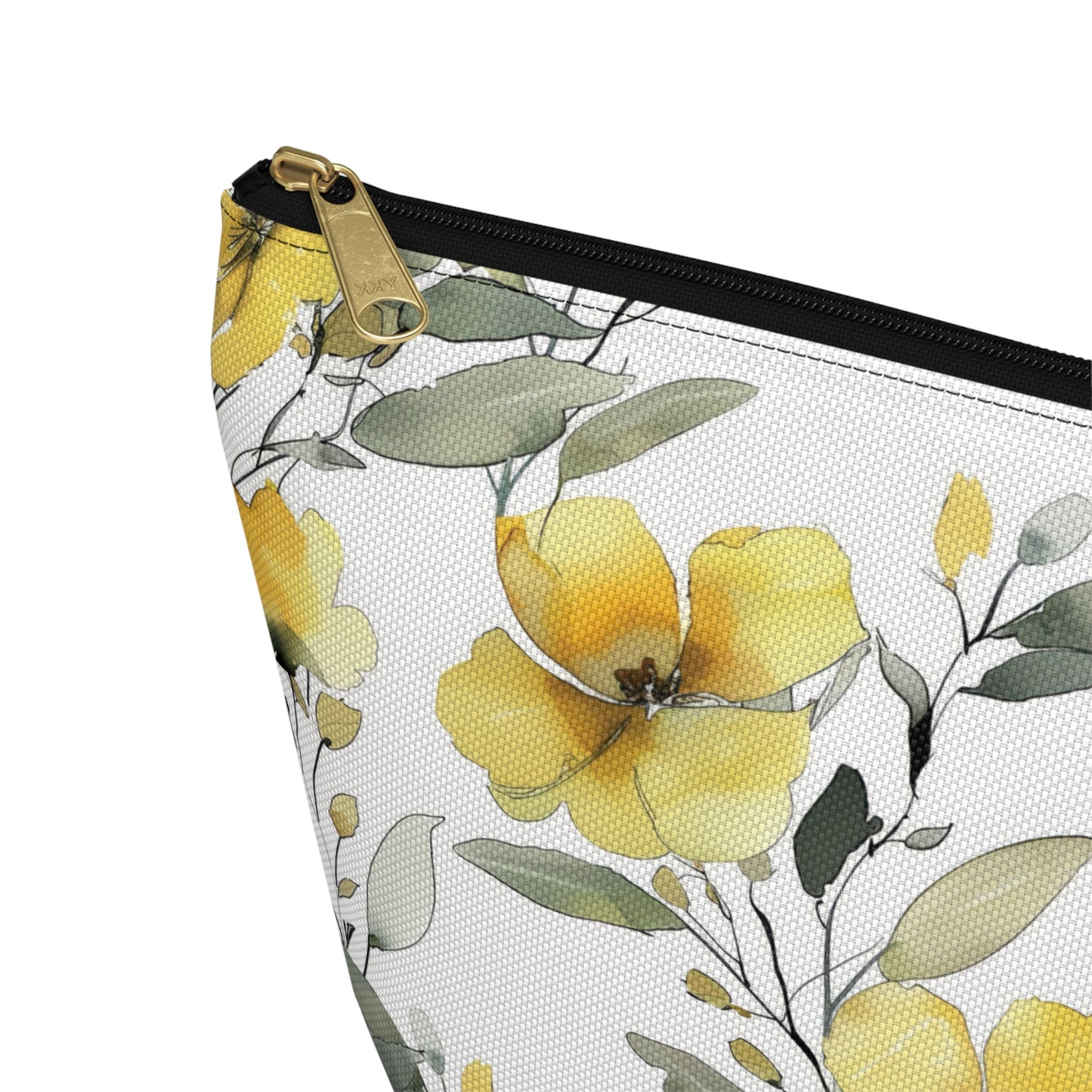 Floral watercolor Accessory Pouch w T-bottom