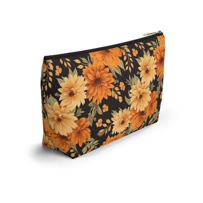 Fall floral Accessory Pouch w T-bottom