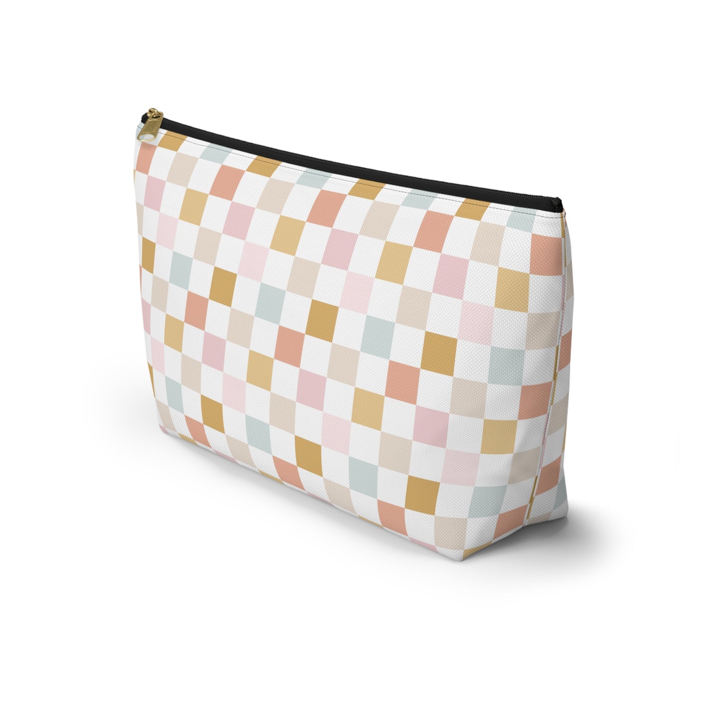 Pastel checkered Accessory Pouch w T-bottom