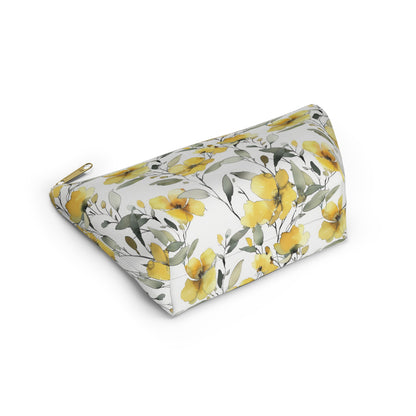 Floral watercolor Accessory Pouch w T-bottom