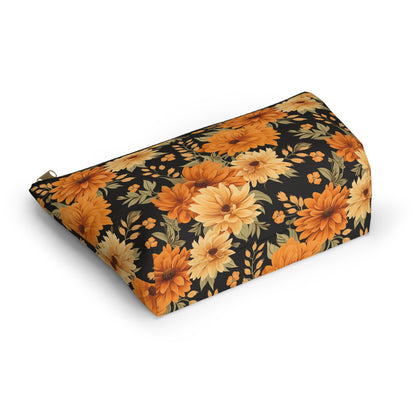 Fall floral Accessory Pouch w T-bottom