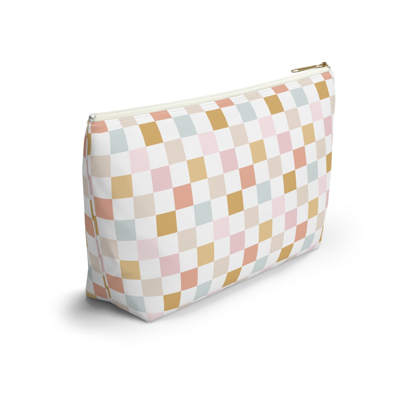 Pastel checkered Accessory Pouch w T-bottom