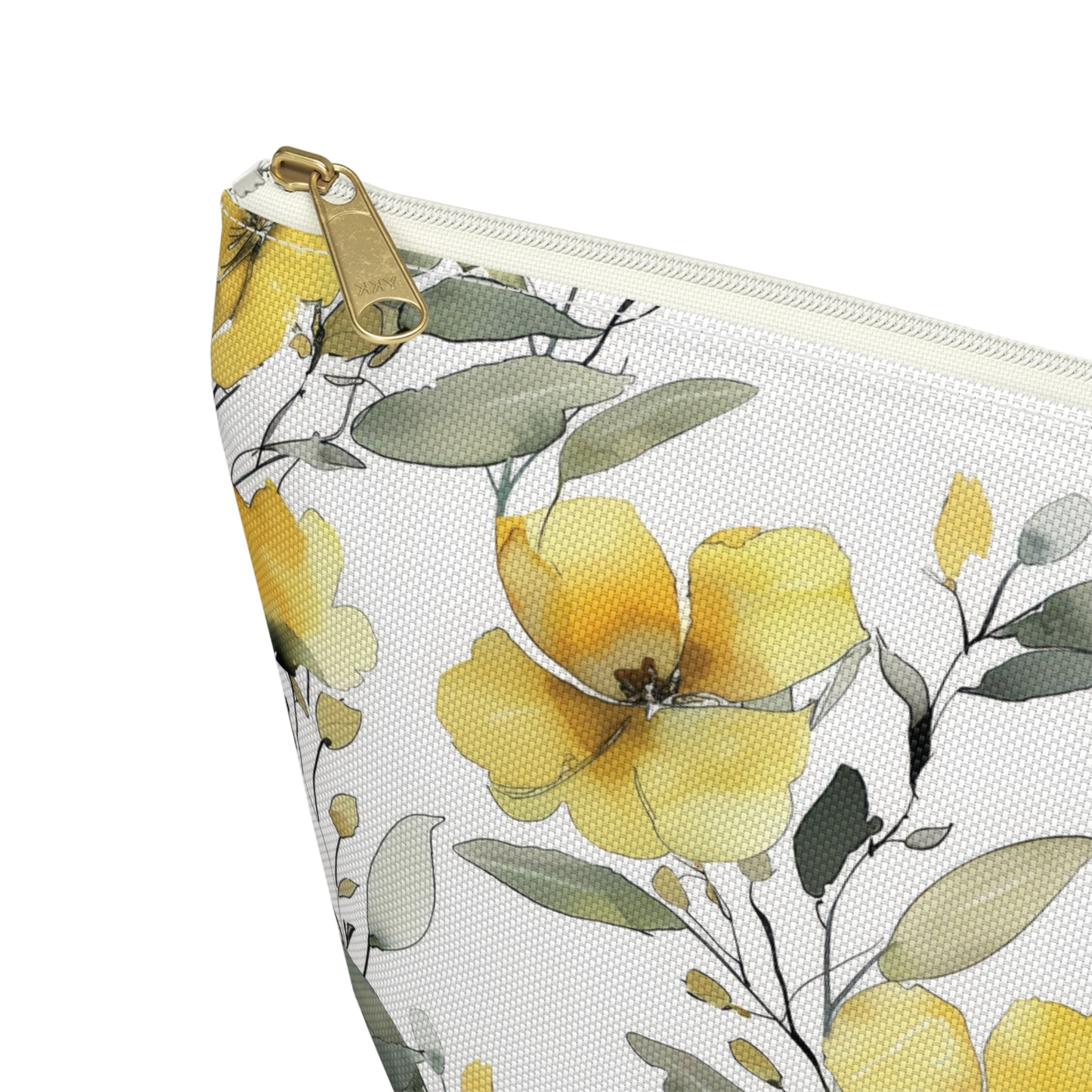 Floral watercolor Accessory Pouch w T-bottom