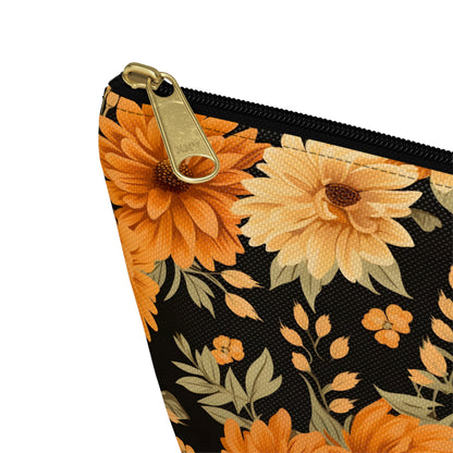 Fall floral Accessory Pouch w T-bottom